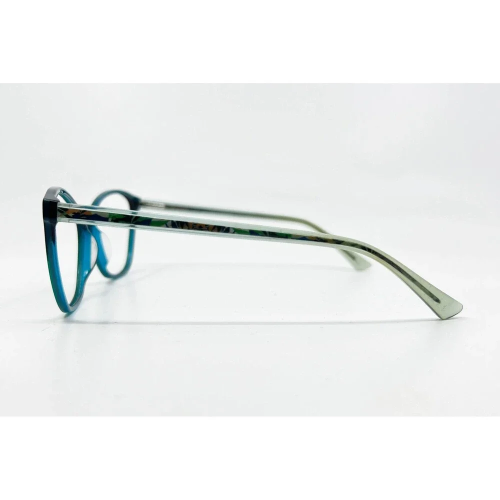 Nicole Miller Eyeglasses Womens Teal Green Cap Ferrat Cat Eye 56-15-135